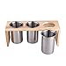 IMEEA Silverware Caddy Flatware Holder Stainless Steel Utensil Caddy Organizer with Wood Base for Countertop Parties Kitchen