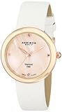 Akribos XXIV Women's AK687RGW Impeccable Swiss Quartz Diamond Mother-of-Pearl Satin Strap Watch
