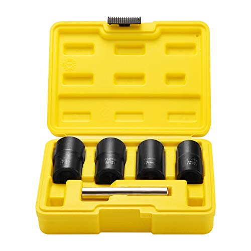 Topec Twist Socket Set Lug Nut Remover Extractor Tool - 5 Piece Metric Bolt and Lug Nut Extractor Socket Tools - Thumbnail 7
