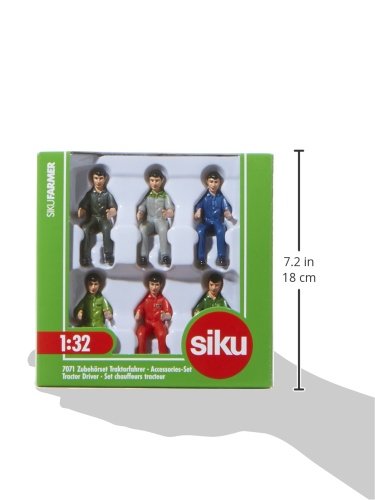 siku 7071, Zubehör-Set Traktorfahrer, 1:32, Kunststoff, Verschiedene Farben, 6 Stück, Kombinierbar mit Traktoren – Bild 3