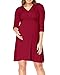 KIMILILY Women's Elegant V Neck Knot Front Ruched Stretch Maternity Dress (Burgundy,...