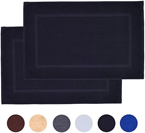 Alurri Bath Mat - 2 Pack - Machine Washable Cotton BathMats - Quick Dry Shower/Bathtub Step Out Bath Rug - Soft, Plush & Super Absorbent - Hotel, Spa Bathroom Floor Towel Mat