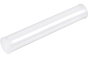 MECCANIXITY Clear Storage Tube Small Plastic Round Tubing with Caps Rigid Bottle Container 41.6x43x300mm/12 Inch Length for Item Stored