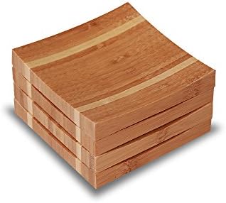 Everything Bamboo 100% Natural Bamboo Coasters (Set of 4) - Stylish Protection for your Furniture