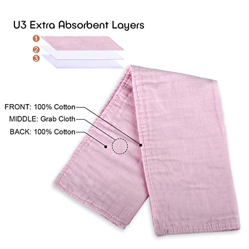 Burp Cloths for Baby Boy Girl for Newborns, 100% Cotton Triple Layer Extra Soft & Absorbent Multi-Use Infant Burping Towels (Assorted) - Thumbnail 4