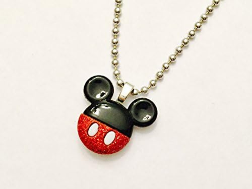 MICKEY MOUSE Pendant Necklace. Disney Bound Inspired Jewelry. Disneyland. 18 Inch Bead Chain.
