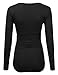 DRESSIS Women's Long Sleeve Fitted Deep V-Neck Surplice Top