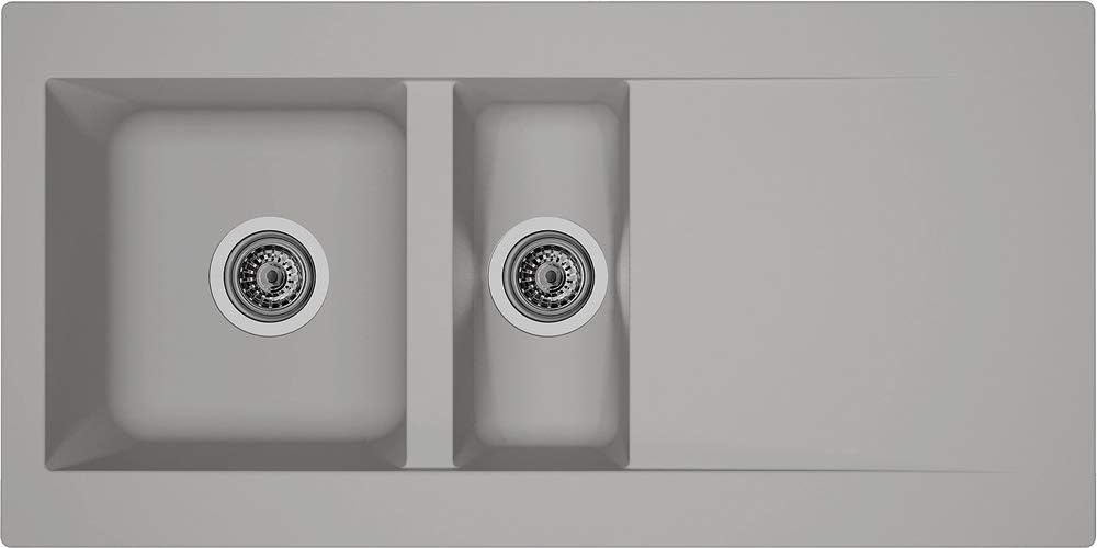 respekta ALINEO100 Kitchen Sink, Concrete Grey, 100 x 50 cm