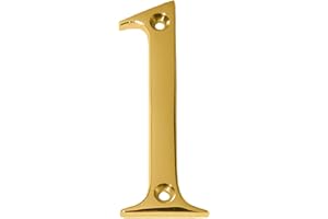 A10SHOP Clio 3-Inch Solid Brass Mailbox Numbers House Numbers For Outside, Address Plaques for House Numbers, Outdoor Decor (Number 1, Polished Brass)
