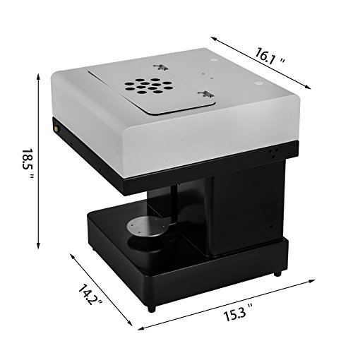 Happybuy Coffee Printer Machine 10-20 S/Cup DIY Design Food 3D Latte Art Maker Selfie Milk Tea Edible Ink for Chocolate Cookies Small Cake Store, - Thumbnail 2
