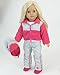 Doll Ski Set Fits American Girl Dolls: 18 Inch Doll Snow Nylon & Polar Fleece 4 Pc. Set by Sophia's, Includes: Snowflake Shirt, Doll Ski Pants, Hat and Fashionable Ski/Snow Board Jacket.
