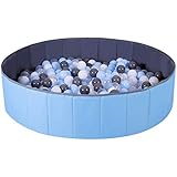 WWS Ball Pit for Kids / Baby Play Yard / Ball Pool / Baby Playpen / Fence for Baby, Folding Portable, No Need Inflate, More Than 12 Sq.ft Play Space, Two Color(Blue)