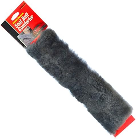 Genuine Sheepskin Seat Belt Comforter - Gray