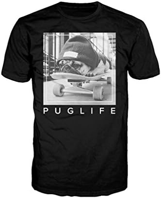 Doug The Pug Men's Pug Life Board T-Shirt Large Black