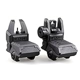 MGPCQB Tactical Foldable Front & Rear Sight, Low Profile High Strength Polymer Flip Up Sights, Backup Sight for Picatinny Rail