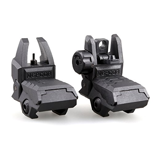 MGPCQB Tactical Foldable Front & Rear Sight, Low Profile High Strength Polymer Flip Up Sights, Backup Sight for Picatinny Rail