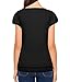 Fashare Womens Solid Color Loose Fit Tops Front Pleated Casual Short Sleeves Draped Blouse