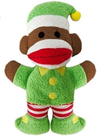 Lulubelles 7.5” Baby Elf Christmas Holiday Sock Monkey - Twinkle