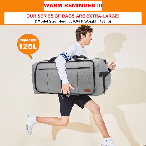 Upeelife Travel Bag, 125L Travel Bag, Large Foldable, Lightweight Sports Bag, Weekender Waterproof Travel Bags with Shoe Compartment for Men and Women, Gym Duffle Bag
