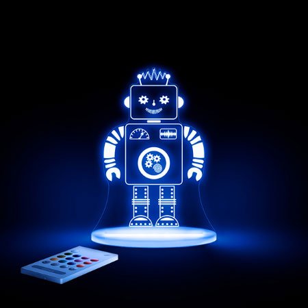 Aloka Robot Starlight Multi-Colored LED Light with Remote Control, Multi-Color Changing, 8 inch