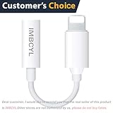 IMBCYL Lightening Adapter Headphone Compatible for iPhone 7/7plus/8/8plus/X/10 3.5mm Jack Headphone Adaptor Splitter Extender Aux Audio Adapter Cable Suppor iOS 11 or Later