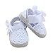 DZT1968® Baby Girl Handmade Knit Cloth Soft Sole Prewalker Shoes Socks With Bowknot (M(6~12 Months), White)