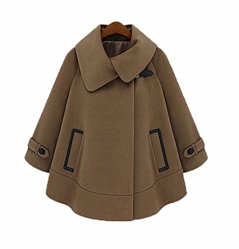 Winter Women's Wool Fashionable Cashmere Cloak Coats Batwing Cape Poncho Jacket