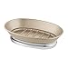 InterDesign York Metal Soap Dish - Perfect for Bathrooms, Showers or Kitchen Sinks - Pearl Champagne/Chrome