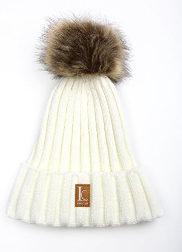 Longclass Knitted Winter Bobble Hat Bomboleo Very Soft and Comfortable to Wear and Fine Crafted Warm Knit Crochet Hat with Pom Pom for Men or Women Girls Grey / Red / Light Grey / Brown / White
