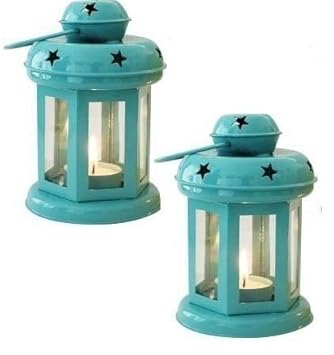 Datalact Tealight Holder Metal Hanging Lantern for Diwali| GiftRoom, Bedroom, Bathroom and mandir, Diwali Set of 2