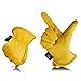 Kim Yuan Leather Work Gloves Perfect for Gardening/Cutting/Construction/Motorcycle, Men & Women 1 Pair (Large)