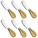 Futu Cheese Spreaders with Bamboo Handle, 5 Inch Stainless Steel Butter Spreader, Deluxe Sandwich Cream Cheese Condiment Knives- 6 Pieces