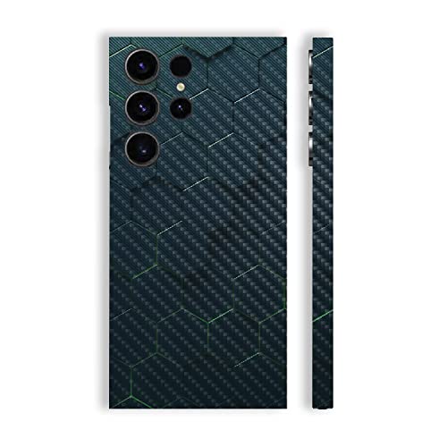 MightySkins Carbon Fiber Skin Compatible with Samsung Galaxy S23 Ultra Full Wra…
