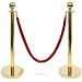 3-Foot Polished Ball Top Stanchions with 4.5-Foot Red Velvet Rope by Pudgy Pedro's Party Supplies (Gold) primary