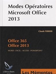 Modes opératoires Microsoft Office 2013