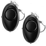 2 Pack ANRUI 120dB Emergency Personal Alarm Keychain with LED Flashlight, for Elderly / Women / Kids (Black)