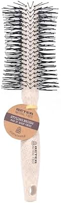 - Cepillo de pelo redondo Natural Fiber hecho a base de fibras de trigo, Cepillo Redondo para Moldear y Alisar sin Encrespamiento Peinado suave y sin tirones, Para todo tipo de cabellos