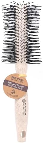 - Cepillo de pelo redondo Natural Fiber hecho a base de fibras de trigo, Cepillo Redondo para Moldear y Alisar sin Encrespamiento Peinado suave y sin tirones, Para todo tipo de cabellos