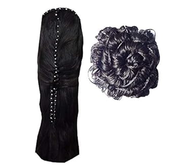 Rz World Party Wear Wedding Wear Artificial Curly Hair Juda