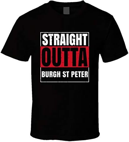 Straight Outta Burgh St Peter England City Grunge Parody T Shirt