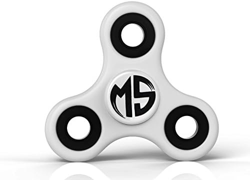 MegaSpin Anti-Anxiety 360 Spinner with EBOOK [Premium R188 Bearing] Helps Focusing and Spins Over 4 Min - Fidget Toys [Figit Toy] for Kids Stress Reduce ADHD Anxiety (White &amp; Black)