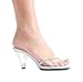 Women's 3 Inch Heel Clear Mule With Rhinestones