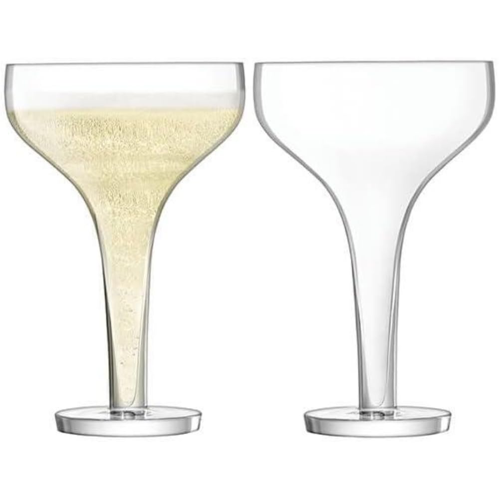 LSA International Epoque Champagne Saucer 150ml Clear | Set of 2 | Mouthblown & Handmade Glass | EQ03