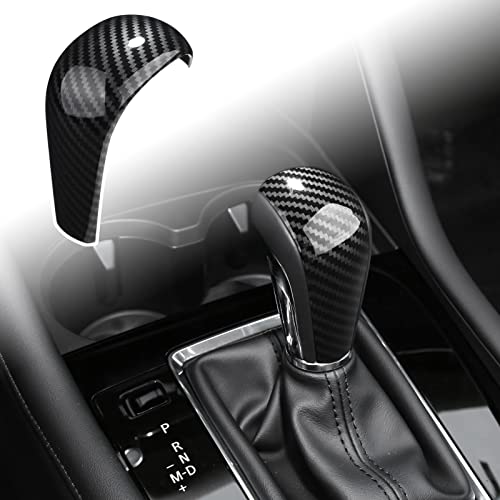 ANFOKAS for Mazda 3 CX-30 2020 2021 2022 Accessories Auto Gear Shift Knob Cover Trim Cap Gears Panel Car Interior Decoration Sticker - Carbon Fiber Style