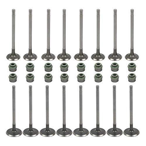 8x Engine Intake Valves & 8x Exhaust Valves & 16x Valve Stem Seals Kit