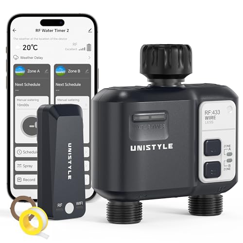 Irrigation Computer WLAN 2 Outputs: Easy Garden Watering with App & Language, 5 Individual Irrigation Plans, Smart Water Control for Lawn Sprinkler & Automatic Garden Irrigation System