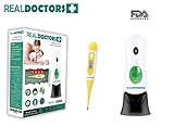Temporal Forehead Ear Thermometer & Oral Thermometer Bundle Digital Medical Thermometer Fever Thermometer FDA Approved 8 in 1 Instant Read & Accurate Thermometer Contact Thermometer For Adults