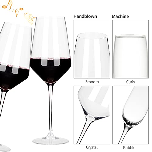 Crystal Wine Glasses Hand Blown Italian Style Red Wine Glasses Set of