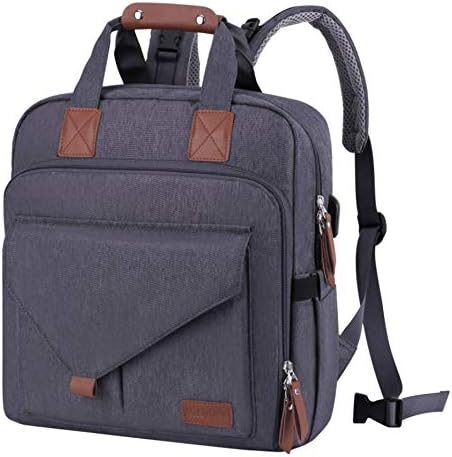 Changing Bag Nappy Bag Diaper Backpack with Safety Seat Multiple Pockets Insulated Large Capacity Tote Stroller with USB Port for Mum Dad for Care MUBYTREE (Grey)