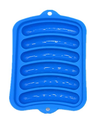 2 Pack Non-Stick Silicone Sausage Mold for Homemade Hot Dogs - DIY Hot Dogs - Hot Dog Mold for Oven and Microwave (Blue and green) - Thumbnail 2